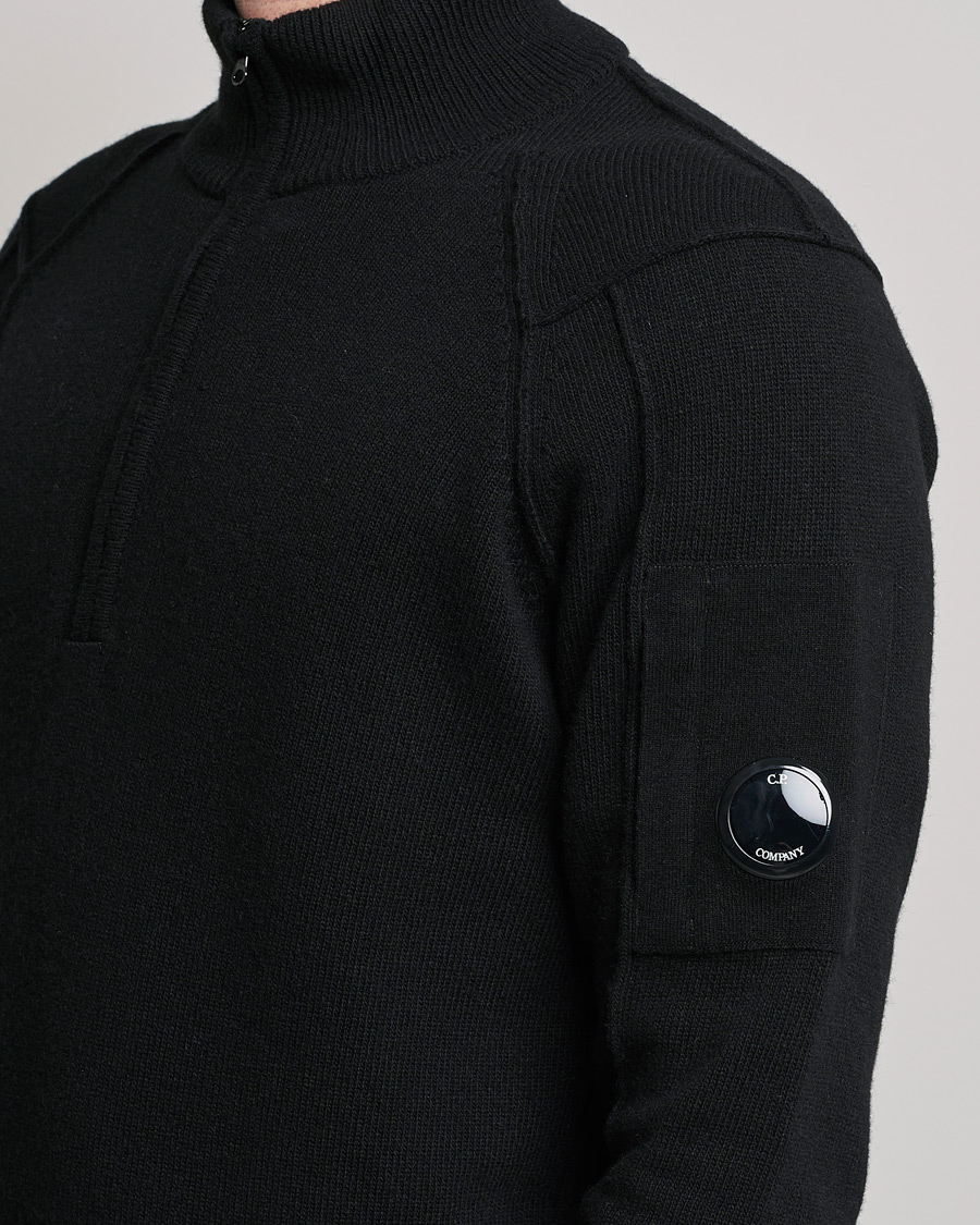Hombres | Jerséis y prendas de punto | C.P. Company | Lambswool Lens Half Zip Black