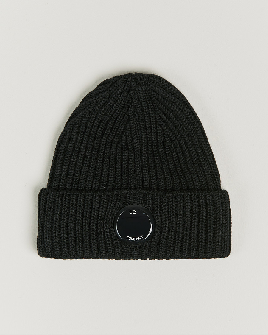 Hombres | C.P. Company Knitted Merino Lens Beanie Black | C.P. Company | Knitted Merino Lens Beanie Black