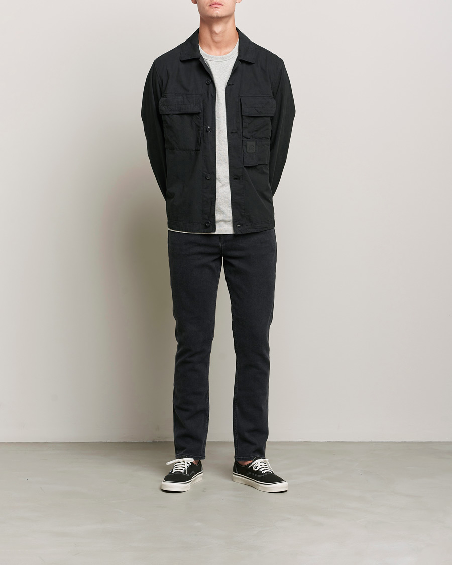 Hombres | Camisas | C.P. Company | Metropolis Micro Reps Diamond Peach Overshirt Black