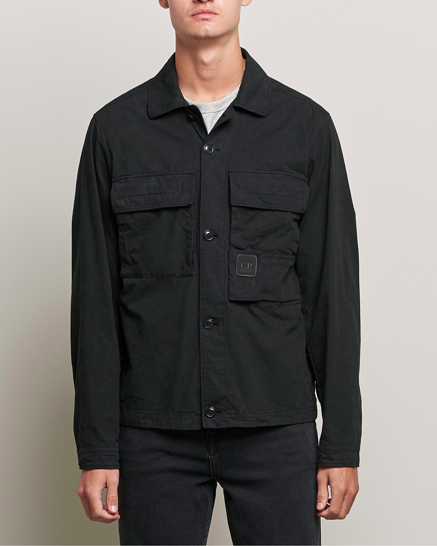Hombres | Camisas | C.P. Company | Metropolis Micro Reps Diamond Peach Overshirt Black