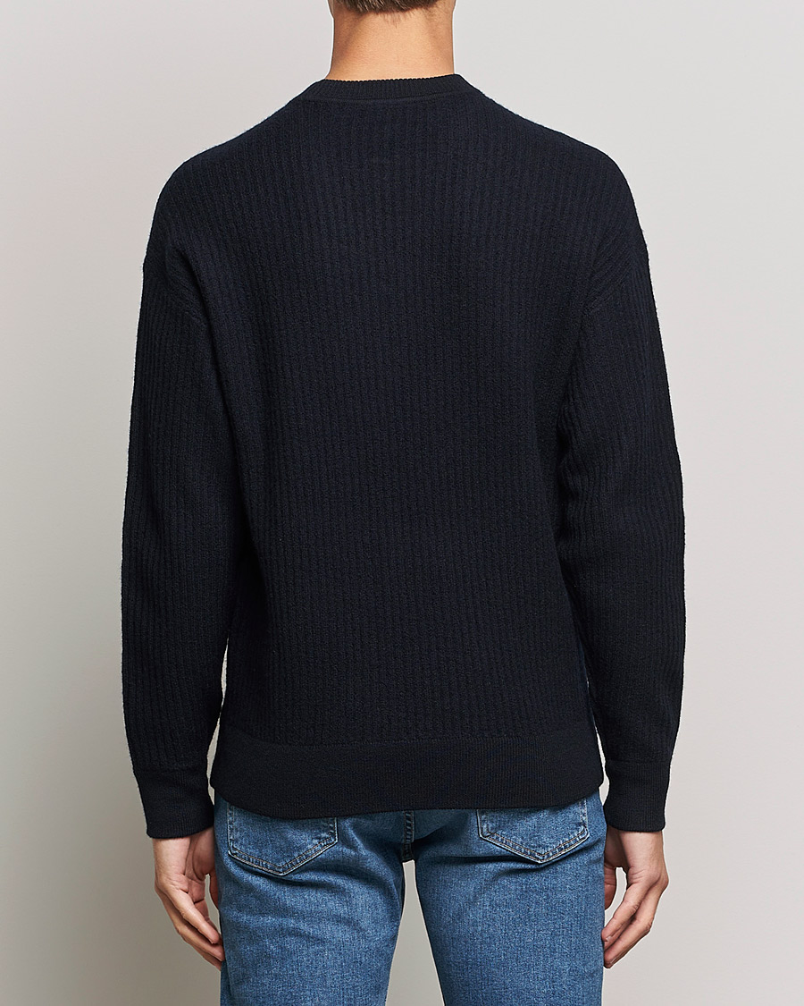 Hombres | Jerséis y prendas de punto | Emporio Armani | Wool Logo Sweater Navy