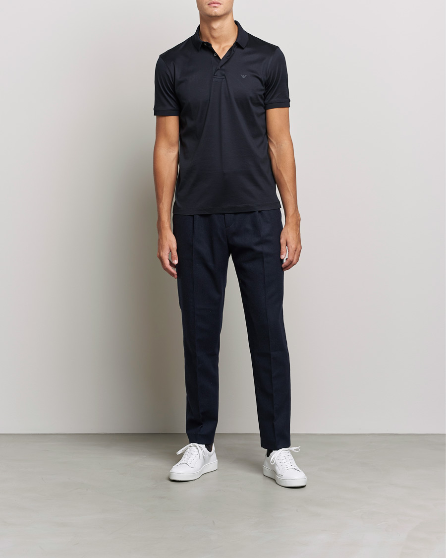 Hombres | Polos | Emporio Armani | Cotton Stretch  Pique Navy