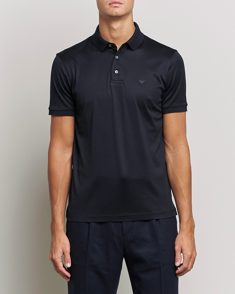Hombres | Polos | Emporio Armani | Cotton Stretch  Pique Navy