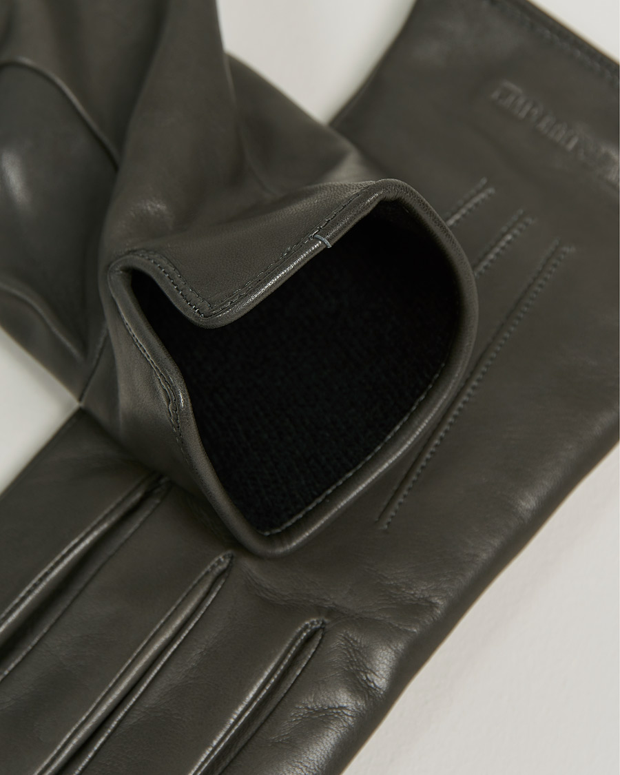 Hombres | Emporio Armani Leather Gloves Grey | Emporio Armani | Leather Gloves Grey