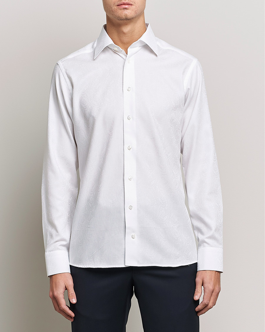 Hombres | Camisas | Eton | Jaquard Paisley Shirt White