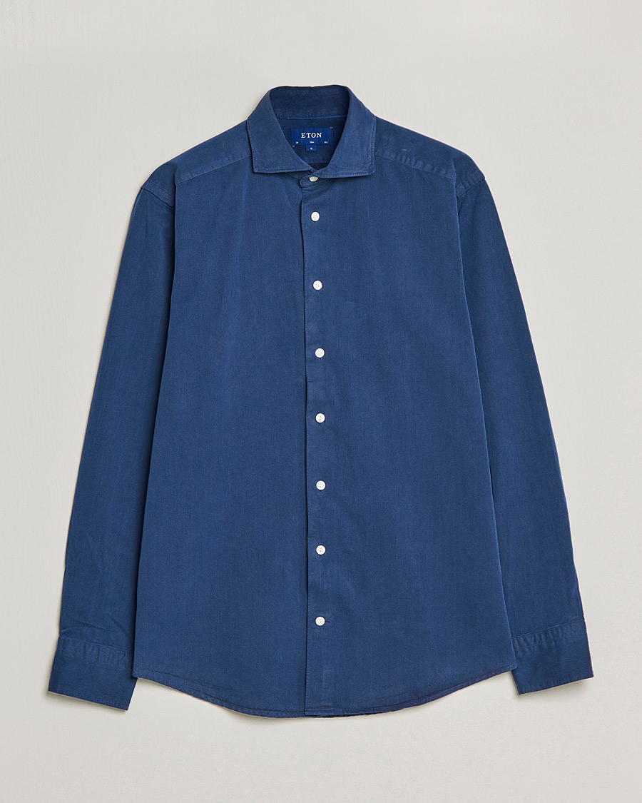 Hombres | Camisas | Eton | Recycled Cotton Denim Shirt Blue