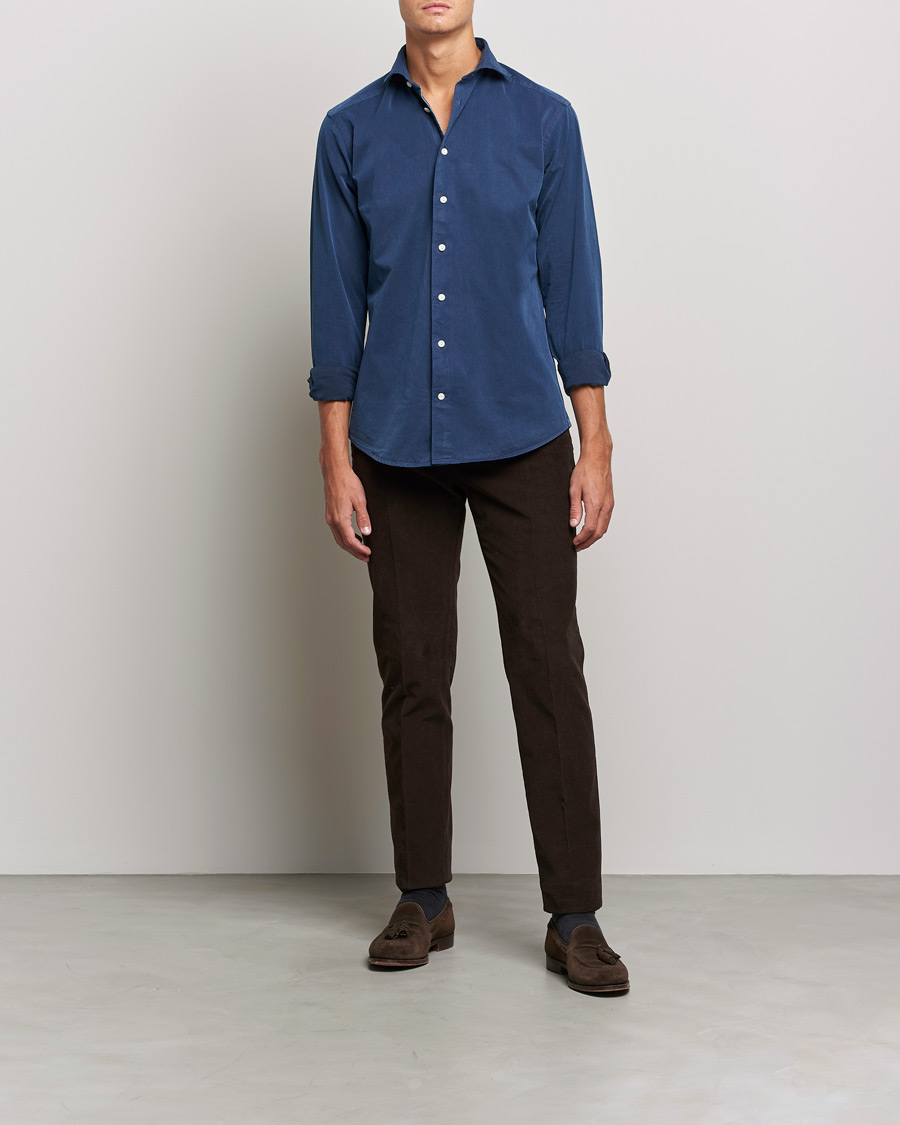 Hombres | Camisas | Eton | Recycled Cotton Denim Shirt Blue