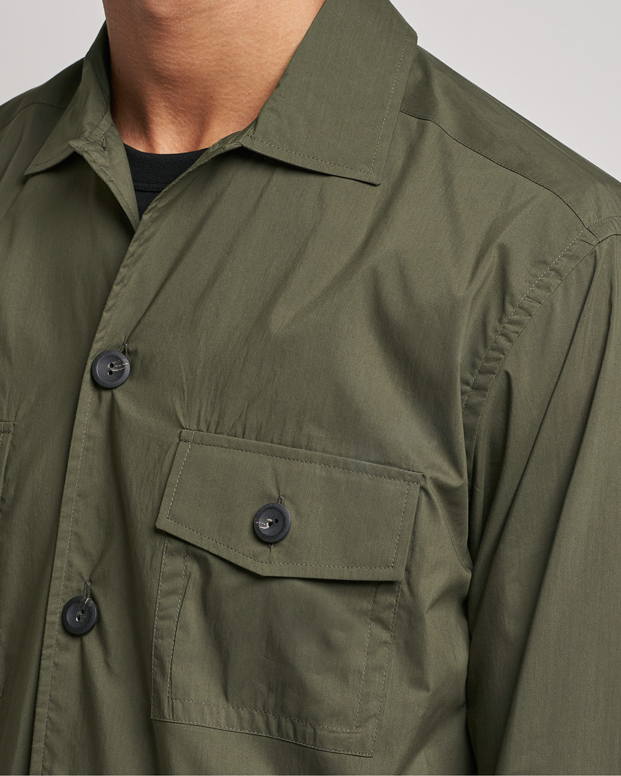 Hombres | Camisas | Eton | Cotton Nylon Overshirt Olive