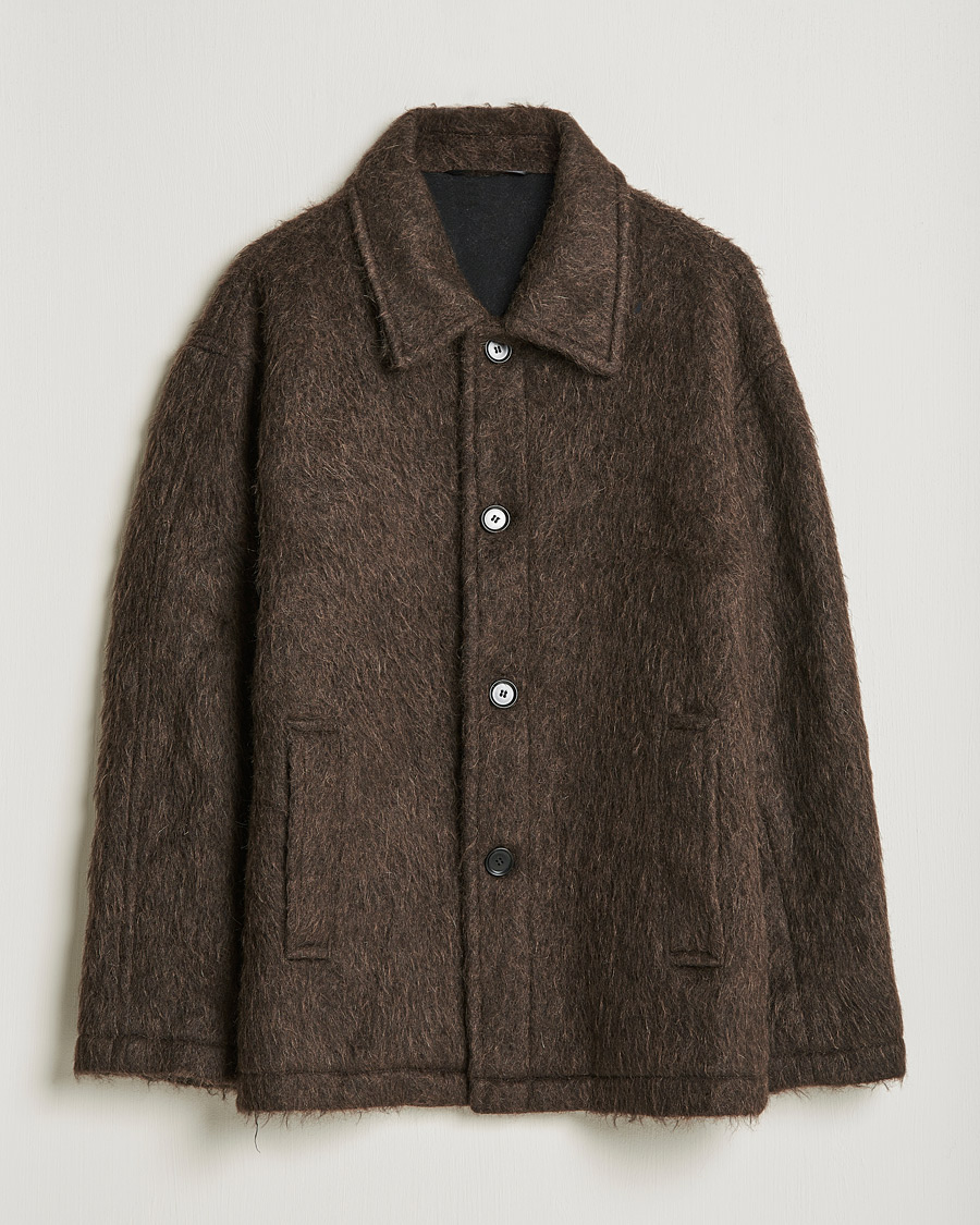 Hombres | Abrigos y chaquetas | Filippa K | Seattle Hairy Coat Dark Brown
