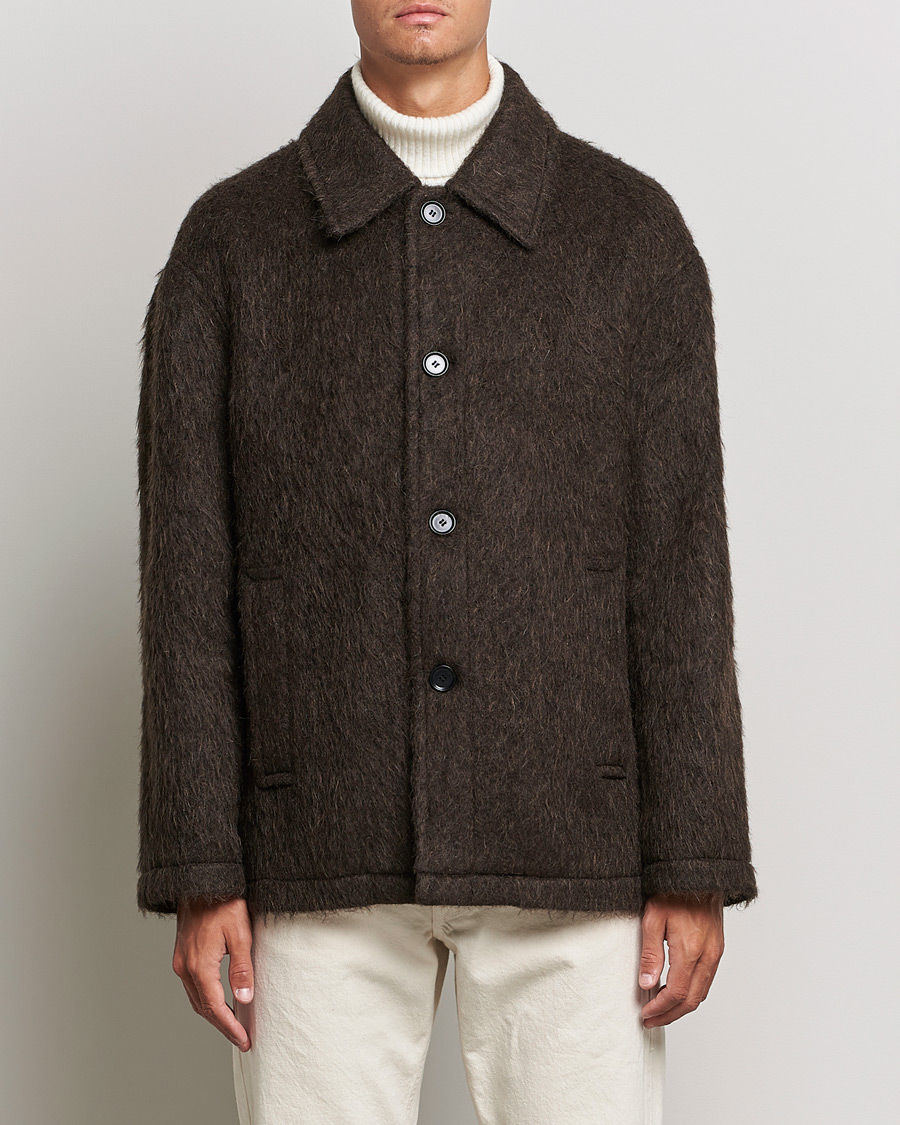 Hombres | Abrigos y chaquetas | Filippa K | Seattle Hairy Coat Dark Brown