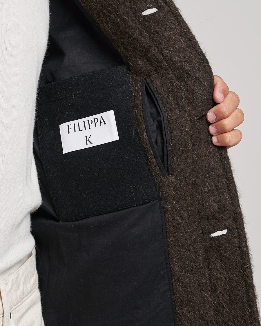 Hombres | Abrigos y chaquetas | Filippa K | Seattle Hairy Coat Dark Brown