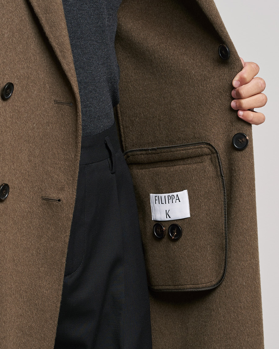Hombres | Abrigos y chaquetas | Filippa K | Athens Wool Cashmere Coat Olive Melange