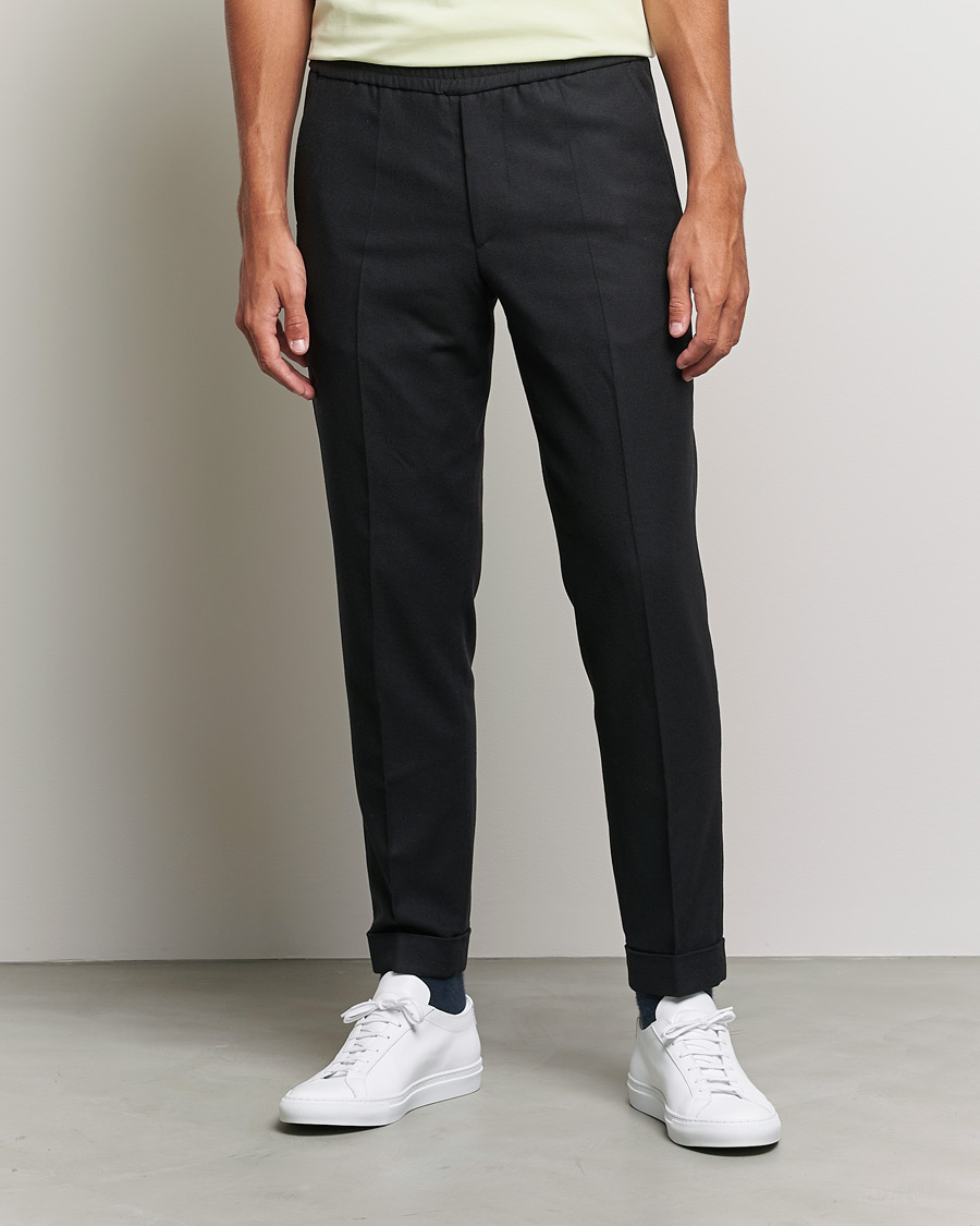 Hombres | Pantalones | Filippa K | Terry Flannel Trousers Black