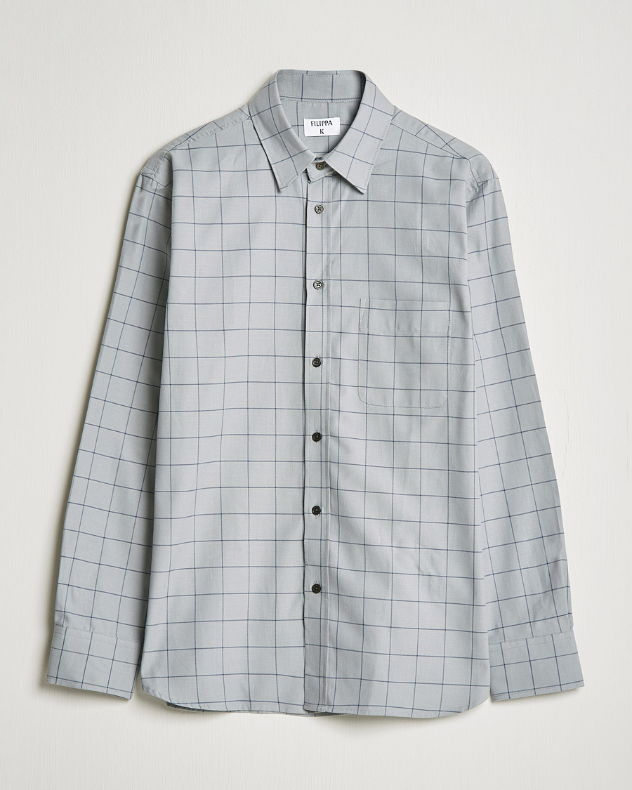 Hombres | Camisas | Filippa K | Rob Checked Shirt Light Grey