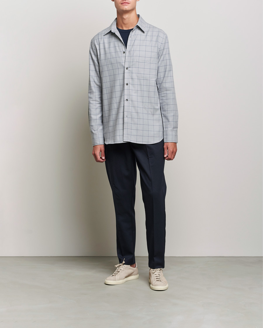 Hombres | Camisas | Filippa K | Rob Checked Shirt Light Grey