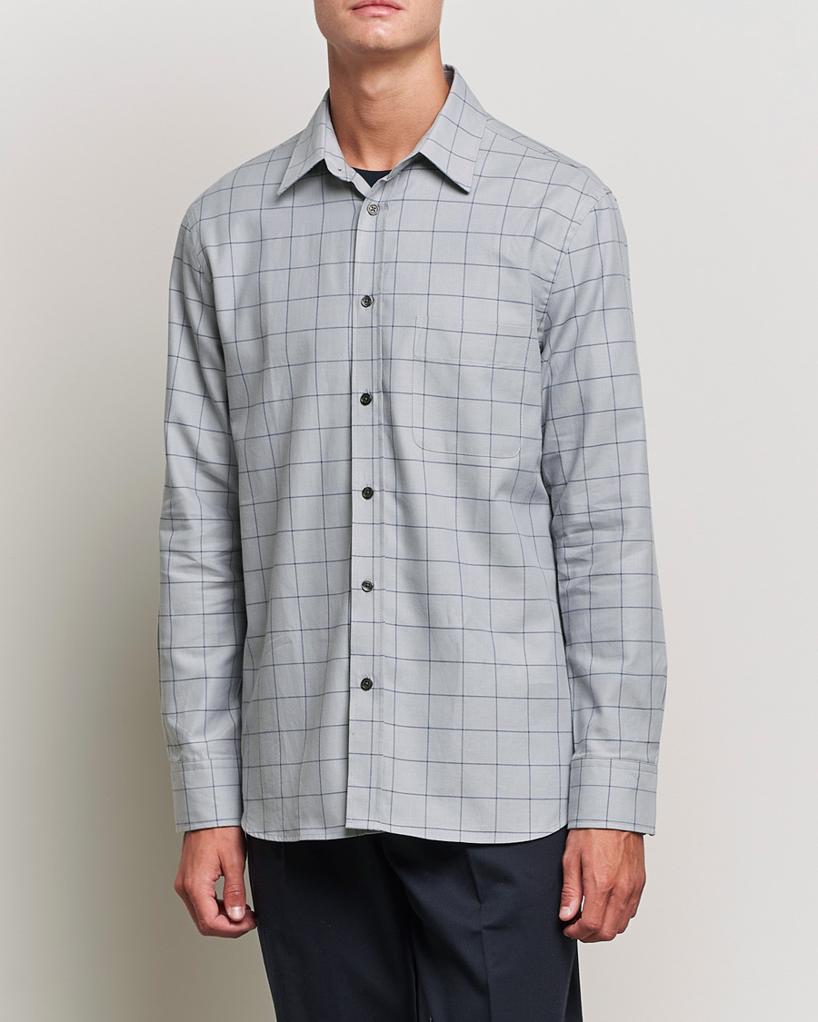Hombres | Camisas | Filippa K | Rob Checked Shirt Light Grey