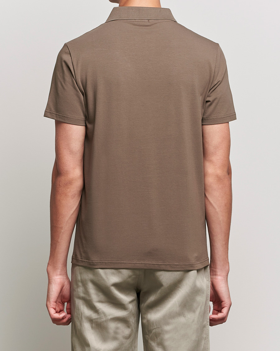 Hombres | Polos | Filippa K | Lycra Polo T-shirt Mole Grey