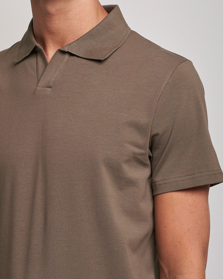 Hombres | Polos | Filippa K | Lycra Polo T-shirt Mole Grey