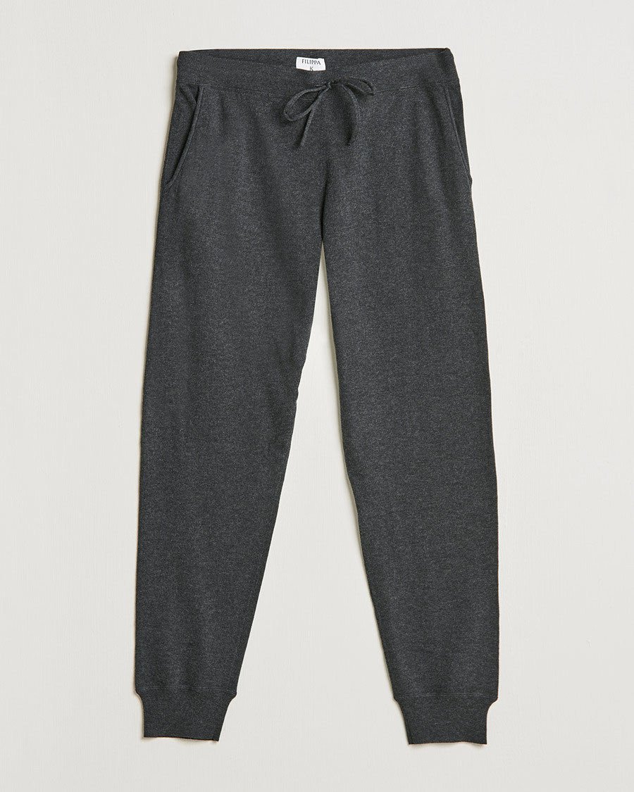 Hombres | Pantalones | Filippa K | Hall Cotton Wool Trouser Antracite Melange