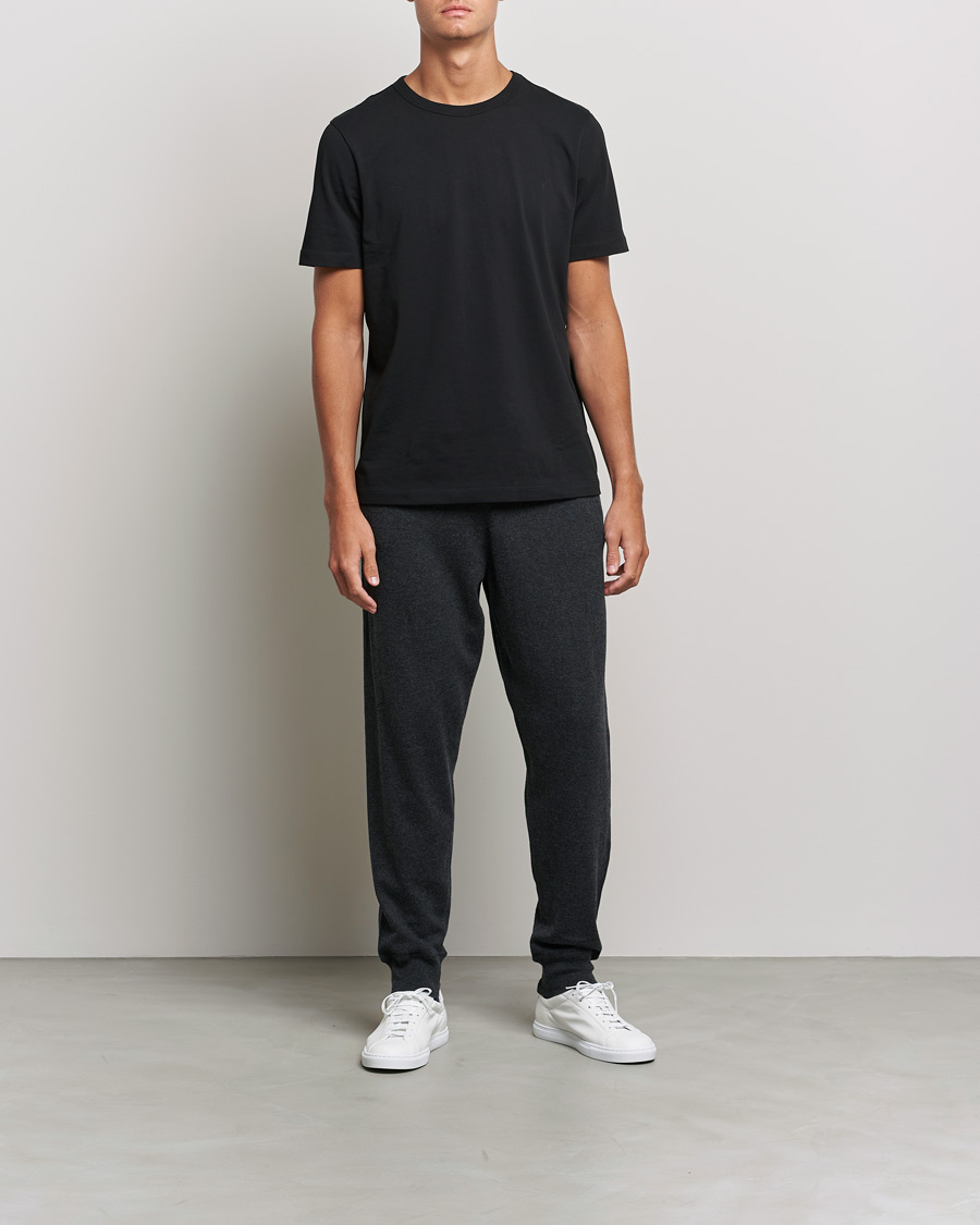 Hombres | Pantalones | Filippa K | Hall Cotton Wool Trouser Antracite Melange