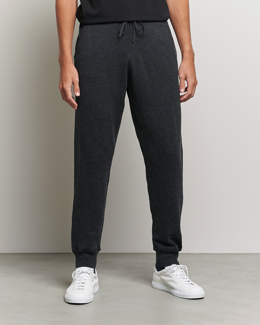 Hombres | Pantalones | Filippa K | Hall Cotton Wool Trouser Antracite Melange