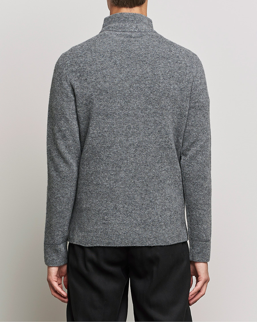 Hombres | Jerséis y prendas de punto | Filippa K | Andrew Yak Zip Sweater Mid Grey Melange