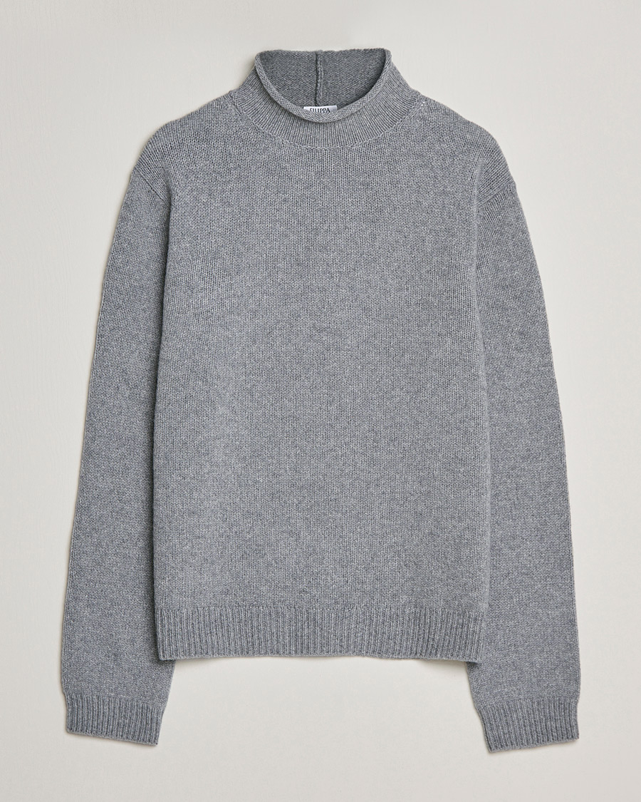 Hombres | Jerséis y prendas de punto | Filippa K | Milo Wool Cashmere Sweater Mid Grey Melange
