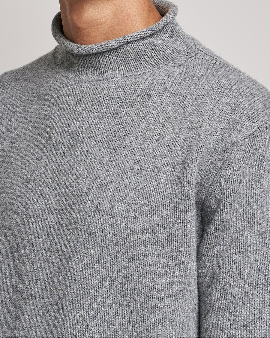 Hombres | Jerséis y prendas de punto | Filippa K | Milo Wool Cashmere Sweater Mid Grey Melange