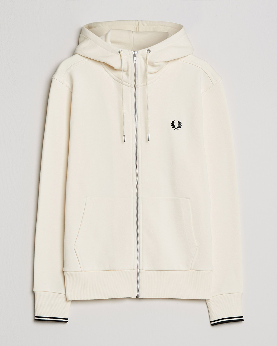 Hombres | Jerséis y prendas de punto | Fred Perry | Hooded Zip Sweatshirt Ecru