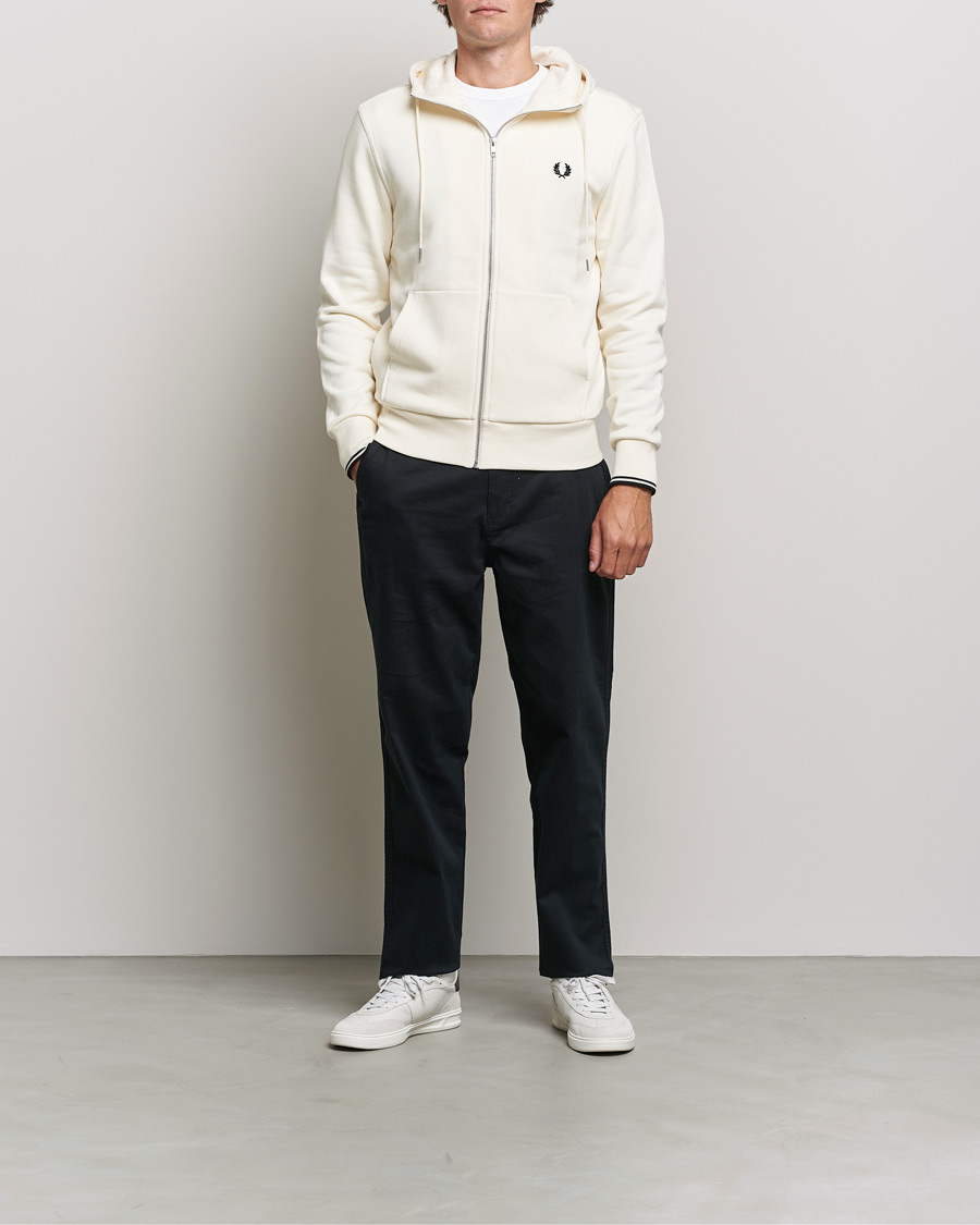Hombres | Jerséis y prendas de punto | Fred Perry | Hooded Zip Sweatshirt Ecru