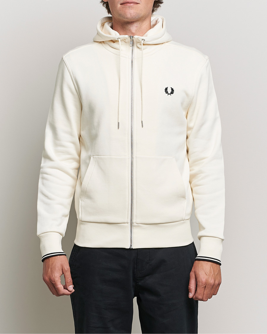 Hombres | Jerséis y prendas de punto | Fred Perry | Hooded Zip Sweatshirt Ecru