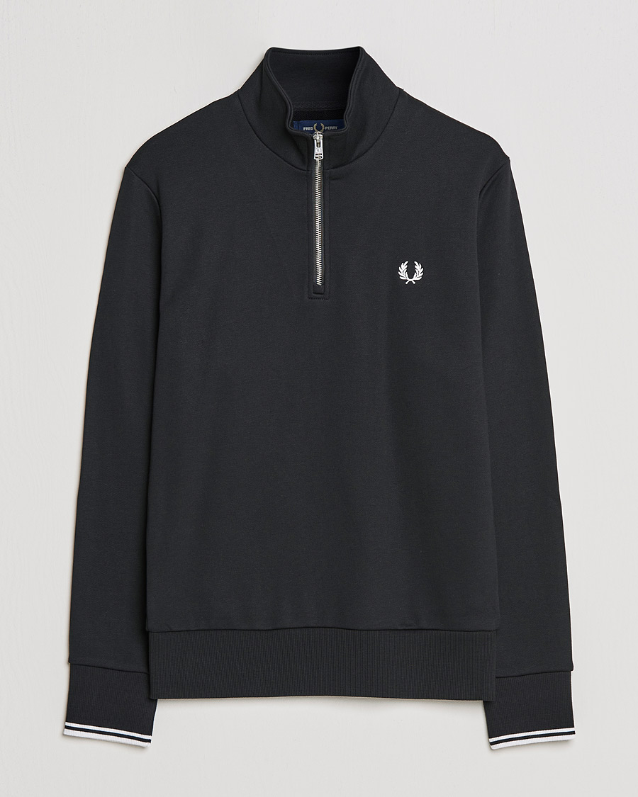 Hombres | Jerséis y prendas de punto | Fred Perry | Half Zip Sweatshirt Black