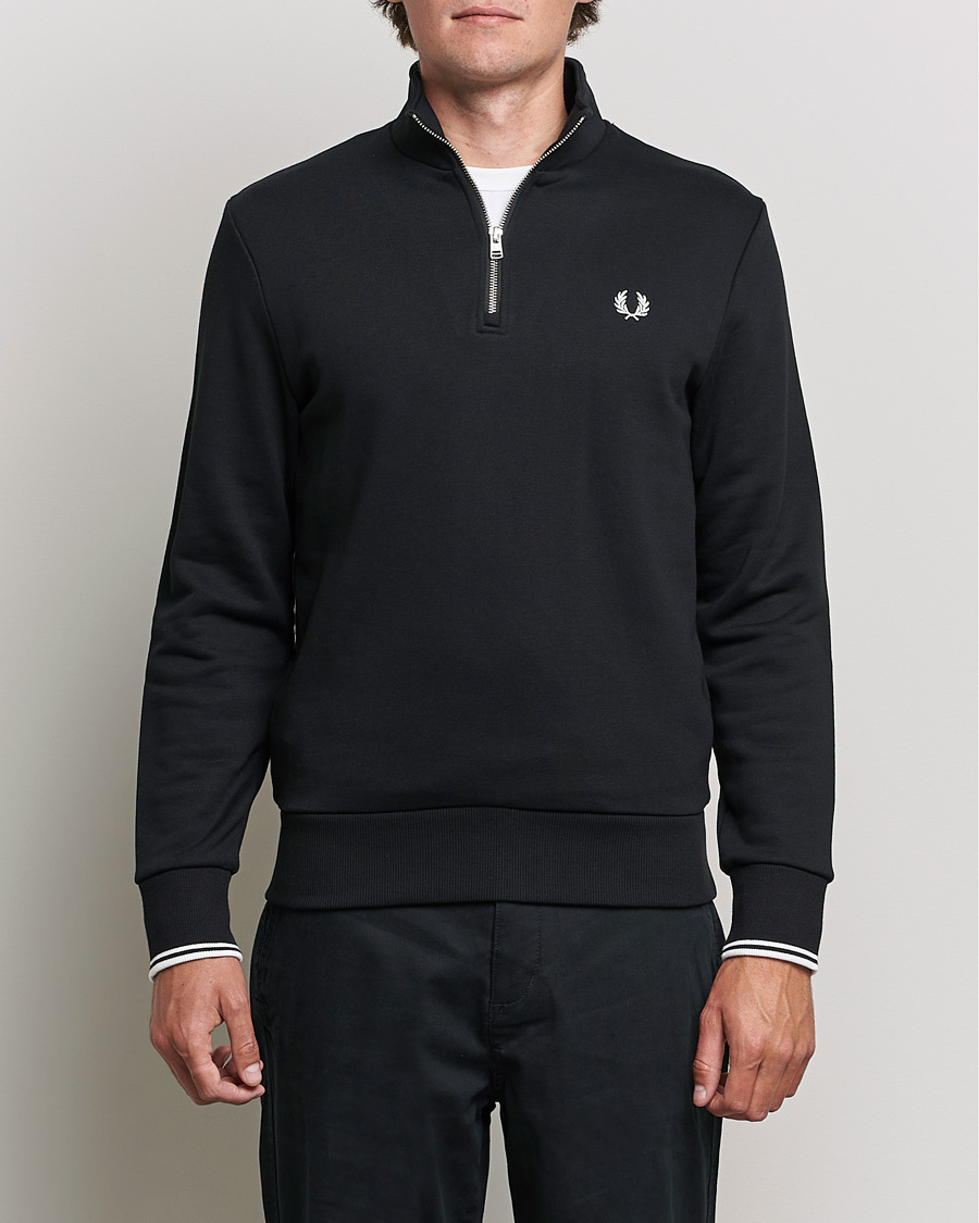 Hombres | Fred Perry | Fred Perry | Half Zip Sweatshirt Black