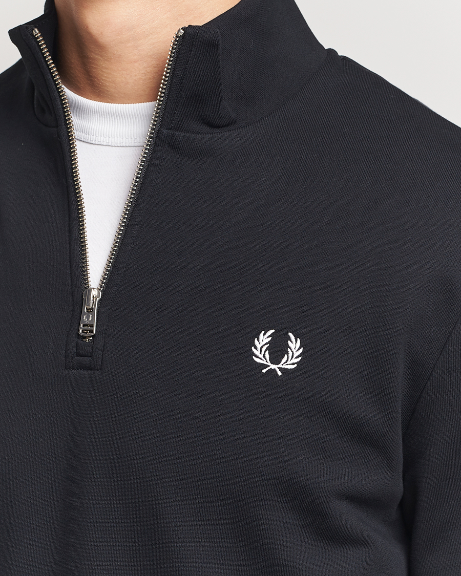 Hombres | Jerséis y prendas de punto | Fred Perry | Half Zip Sweatshirt Black