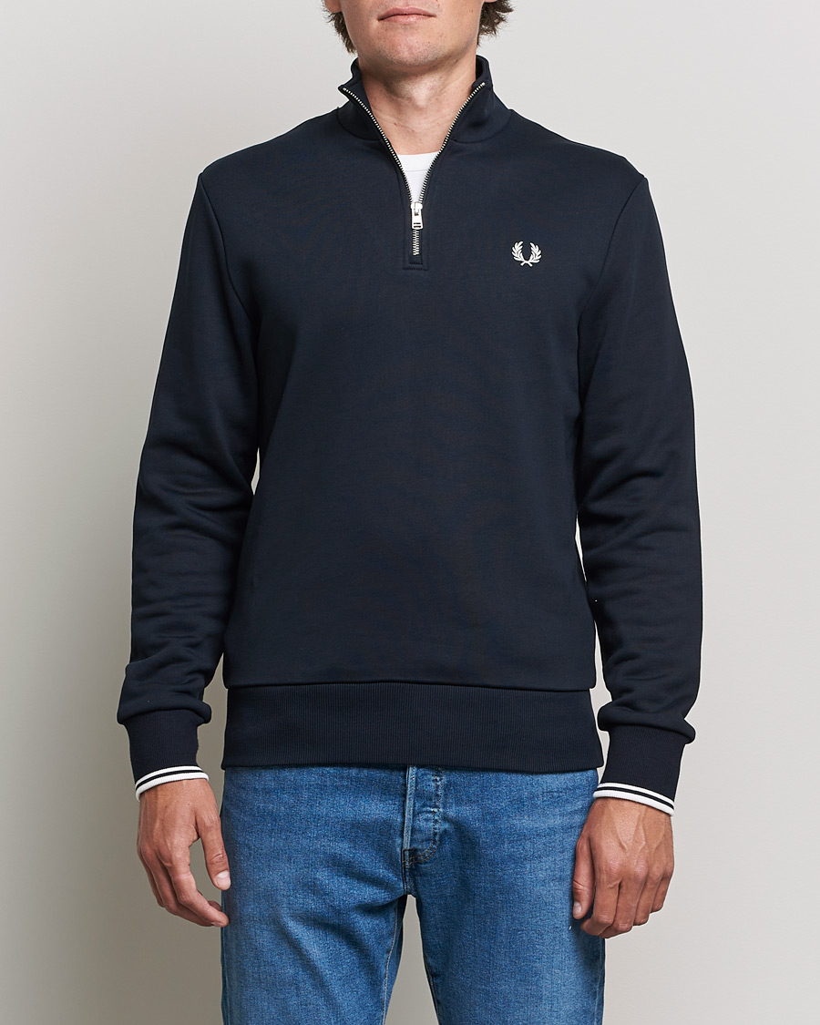 Hombres | Fred Perry | Fred Perry | Half Zip Sweatshirt Navy