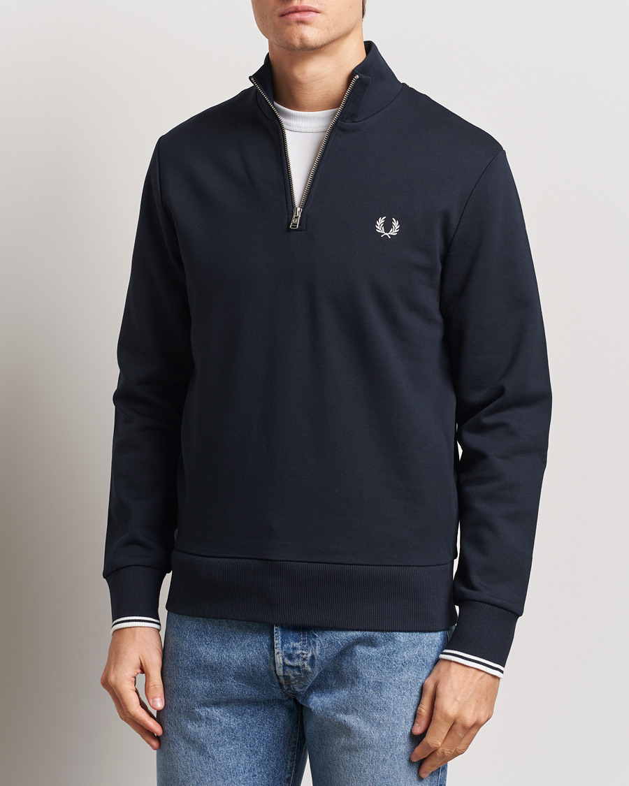 Hombres | Jerséis y prendas de punto | Fred Perry | Half Zip Sweatshirt Navy
