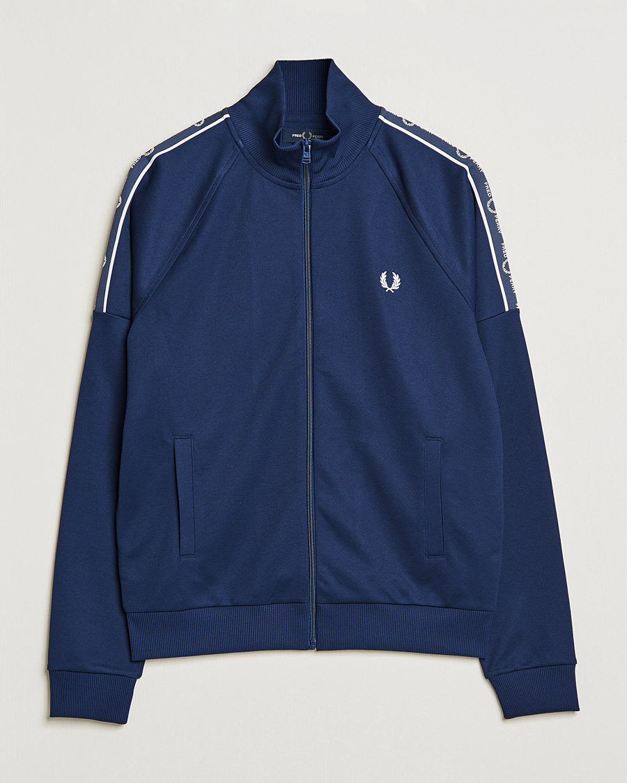 Hombres | Jerséis y prendas de punto | Fred Perry | Tapped Sleeve Track Jacket Blue