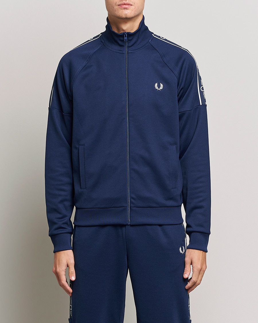 Hombres | Jerséis y prendas de punto | Fred Perry | Tapped Sleeve Track Jacket Blue