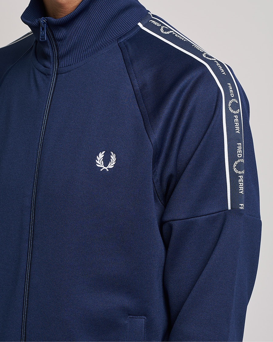 Hombres | Jerséis y prendas de punto | Fred Perry | Tapped Sleeve Track Jacket Blue
