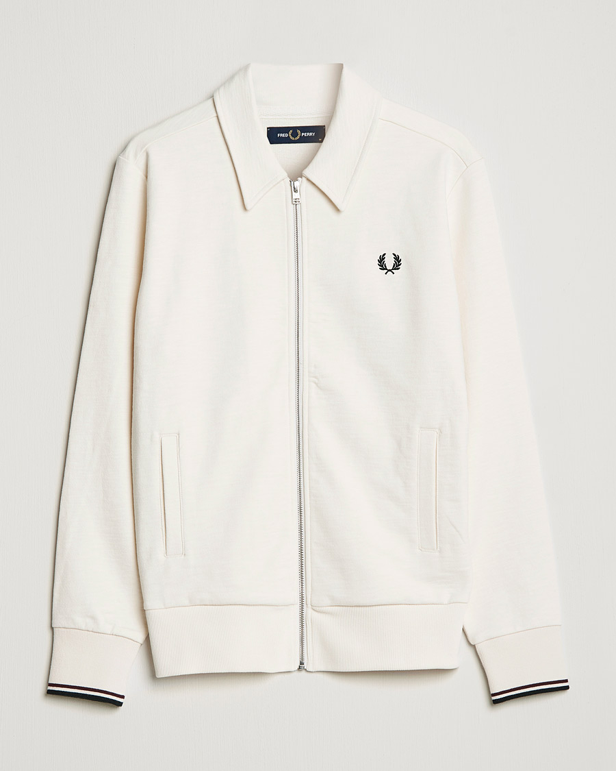 Hombres | Jerséis y prendas de punto | Fred Perry | Zip Though Sweatshirt Ecru