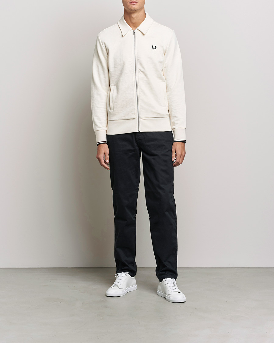 Hombres | Jerséis y prendas de punto | Fred Perry | Zip Though Sweatshirt Ecru