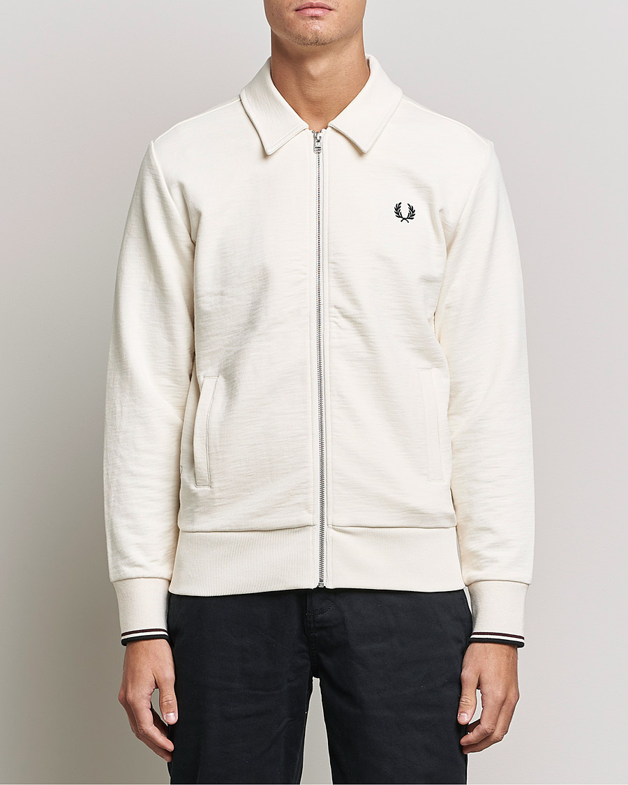 Hombres | Jerséis y prendas de punto | Fred Perry | Zip Though Sweatshirt Ecru