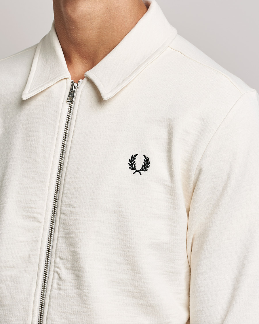 Hombres | Jerséis y prendas de punto | Fred Perry | Zip Though Sweatshirt Ecru