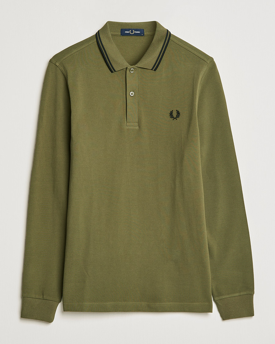 Hombres | Jerséis y prendas de punto | Fred Perry | Long Sleeve Twin Tipped Shirt Uniform Green