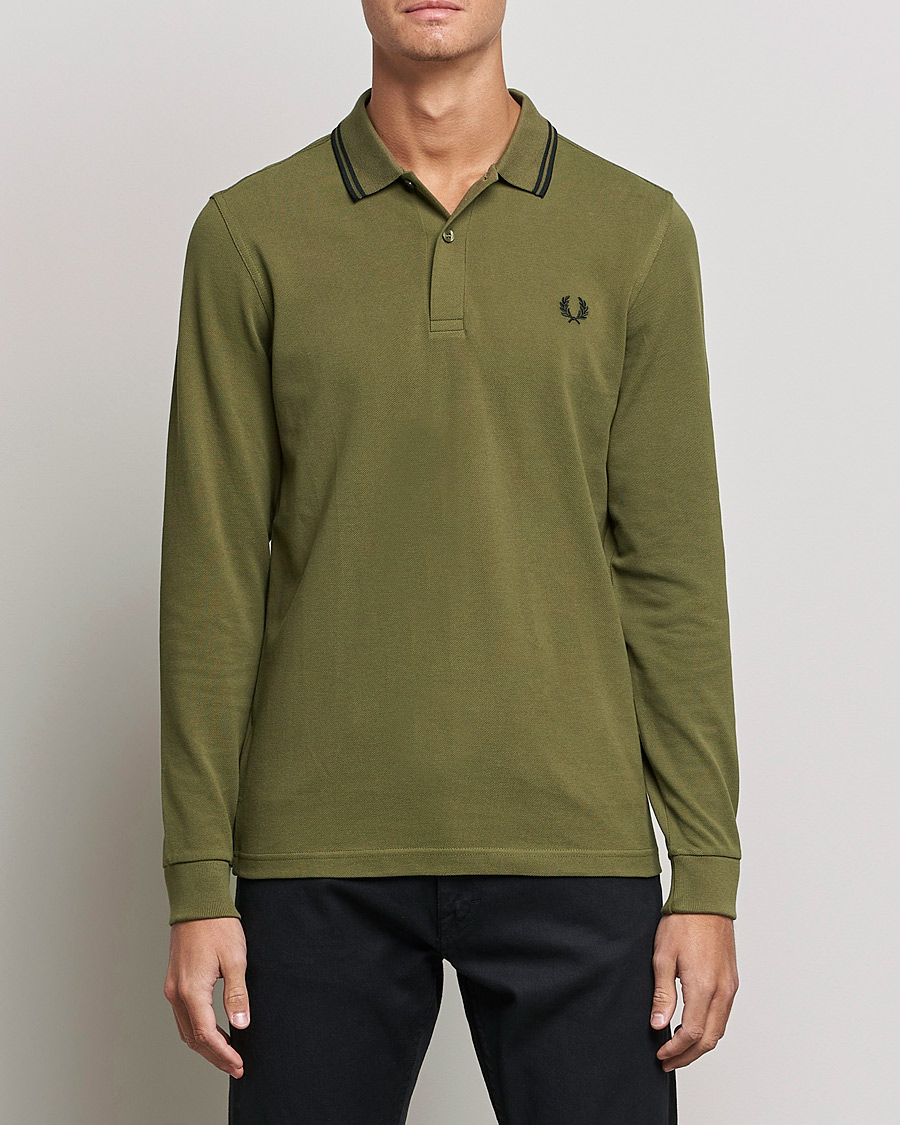 Hombres | Jerséis y prendas de punto | Fred Perry | Long Sleeve Twin Tipped Shirt Uniform Green