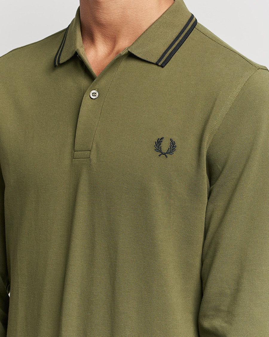 Hombres | Jerséis y prendas de punto | Fred Perry | Long Sleeve Twin Tipped Shirt Uniform Green