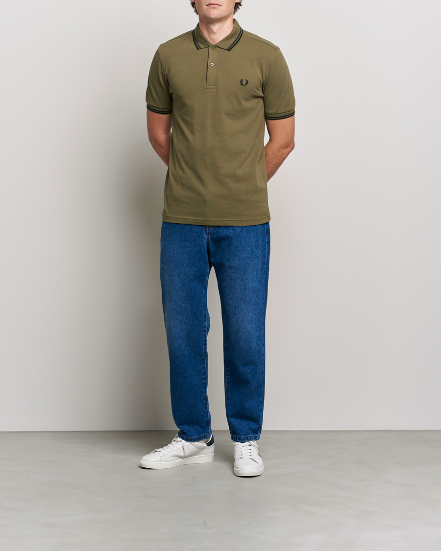 Hombres | Polos | Fred Perry | Twin Tipped Shirt Uniform Green