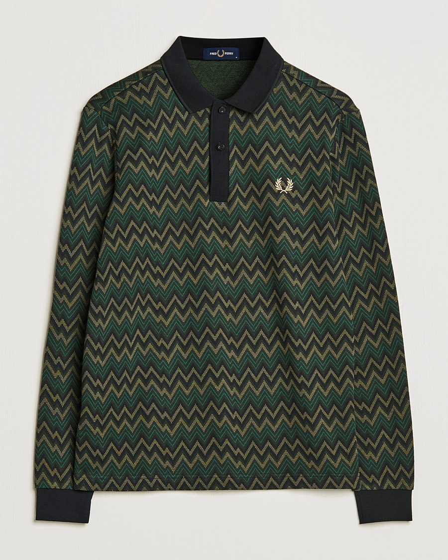 Hombres | Jerséis y prendas de punto | Fred Perry | Jaquard Polo Shirt Night Green