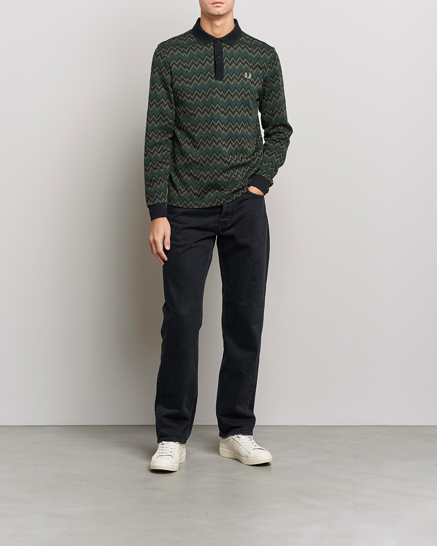 Hombres | Jerséis y prendas de punto | Fred Perry | Jaquard Polo Shirt Night Green