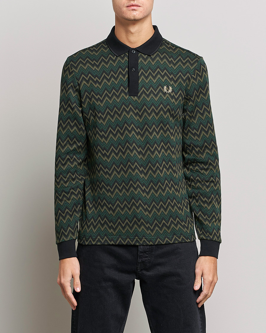 Hombres | Jerséis y prendas de punto | Fred Perry | Jaquard Polo Shirt Night Green